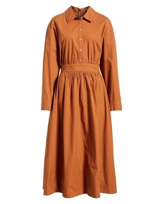 FREEMARKET Orange Long Sleeve Shirtdress