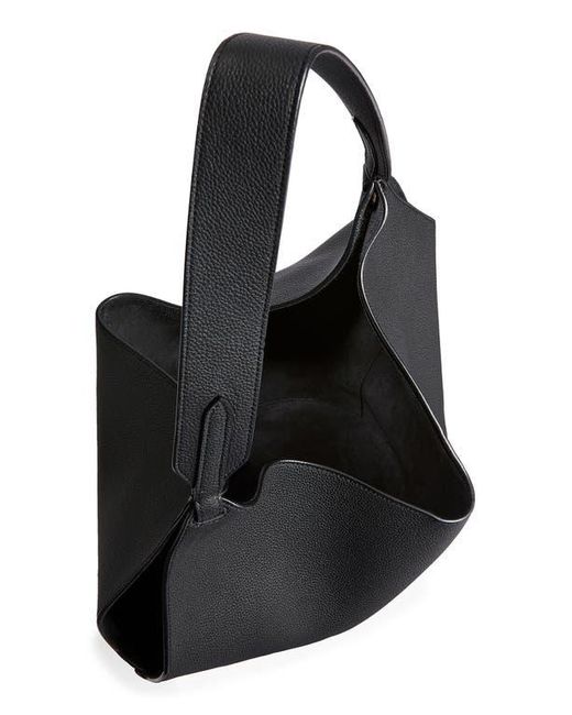 Khaite Black Small Lotus Leather Top Handle Bag