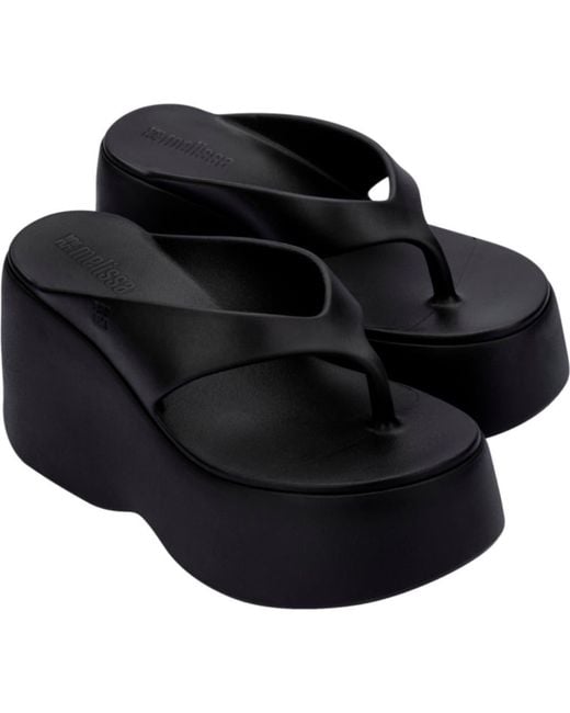Melissa Black Platform Wedge Flip Flop