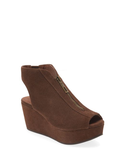 Chocolat Blu Front Zip Platform Wedge in Brown Lyst