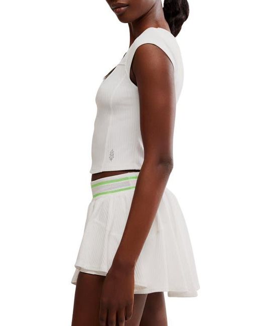 Free People White Fp Movement Tempo Ribbed Baby Tee