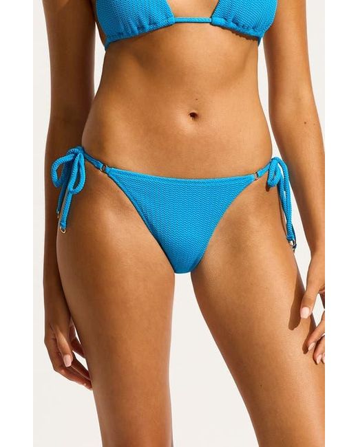 Seafolly Blue Rio Side Tie Bikini Bottoms