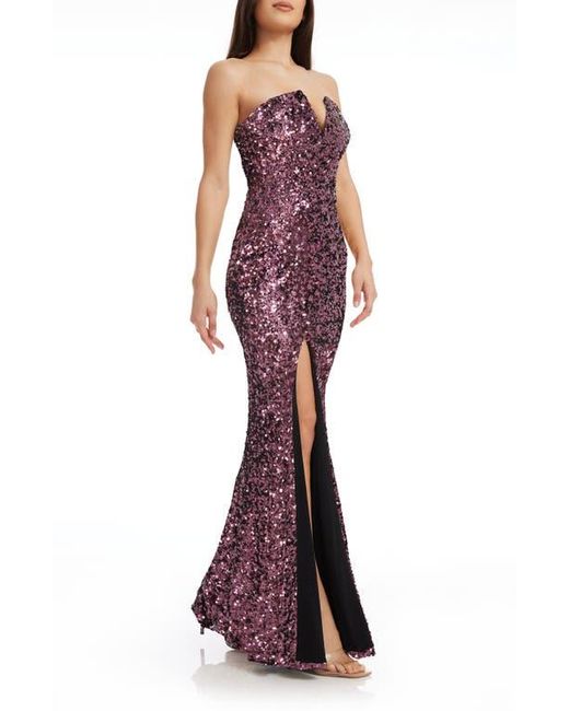 Dress the Population Red Fernanda Sequin Strapless Gown