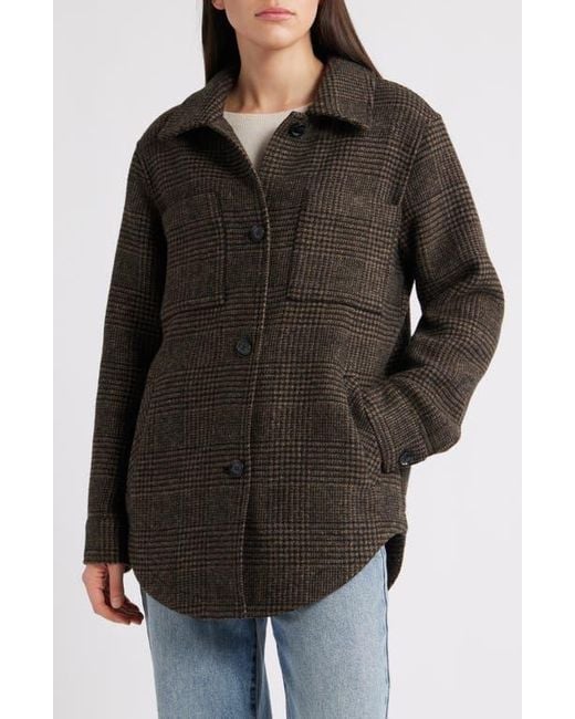Sam Edelman Black Plaid Shirt Jacket
