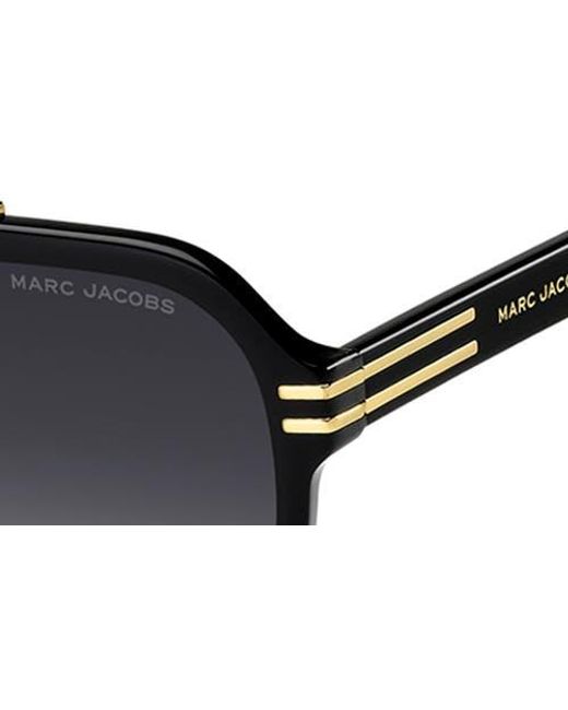 Marc Jacobs Black 58Mm Gradient Flat Top Rectangular Sunglasses for men