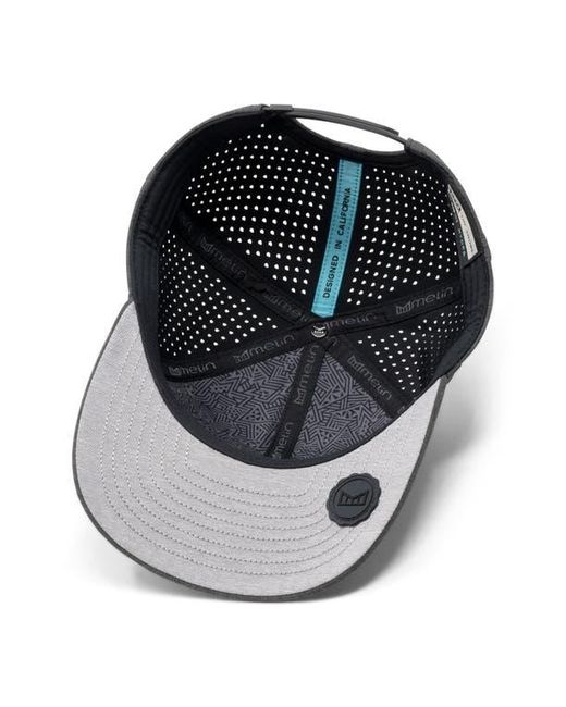 Melin Black Hydro Compass Snapback Cap for men