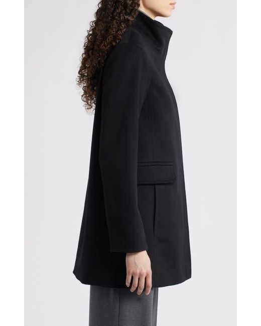 Fleurette Black Zoey Stand Collar Wool Car Coat