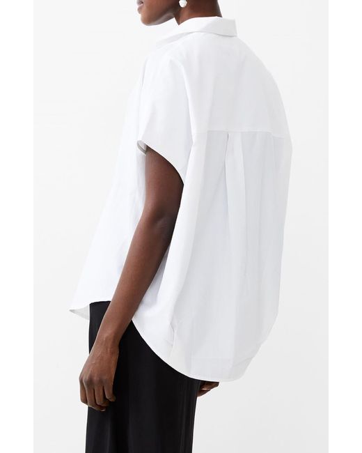 French Connection White Popover Poplin Shirt