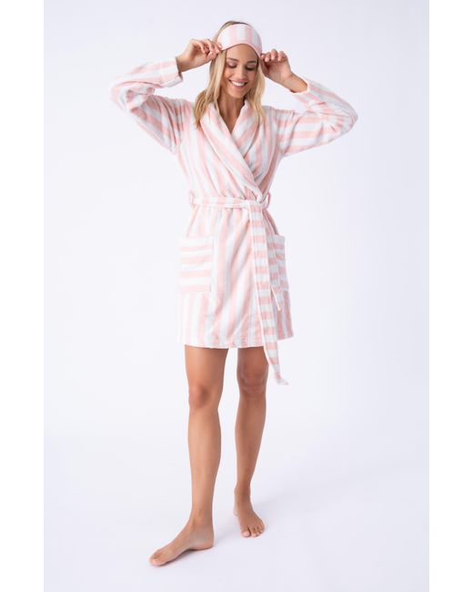 Pj Salvage Pink Stripe Terry Cloth Robe