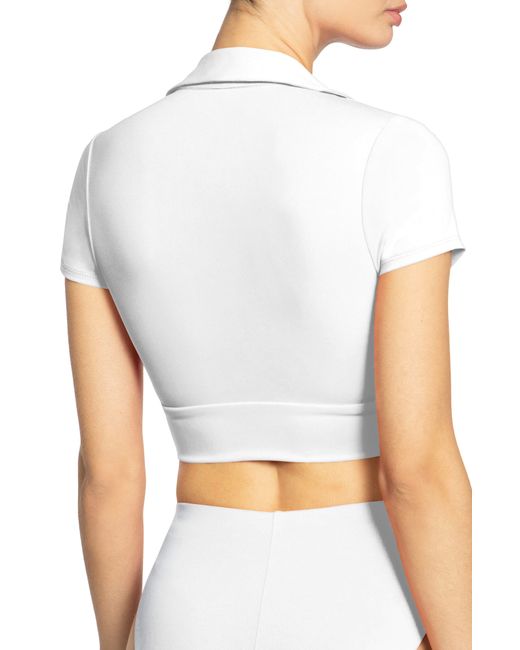 Robin Piccone White Ava Shirt Bikini Top