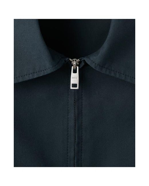 Mango Blue Cotton Blend Jacket for men
