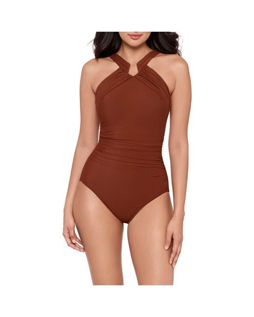 Miraclesuit Brown Rock Solid Aphrodite One-Piece Swimsuit