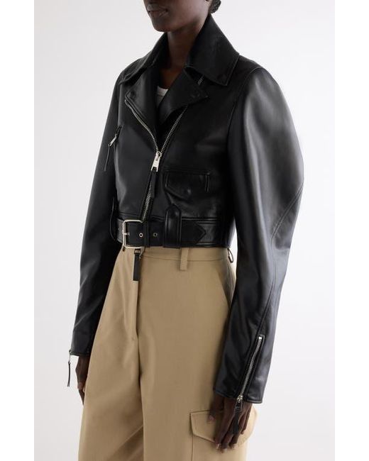 Givenchy Black Cocoon Crop Leather Biker Jacket