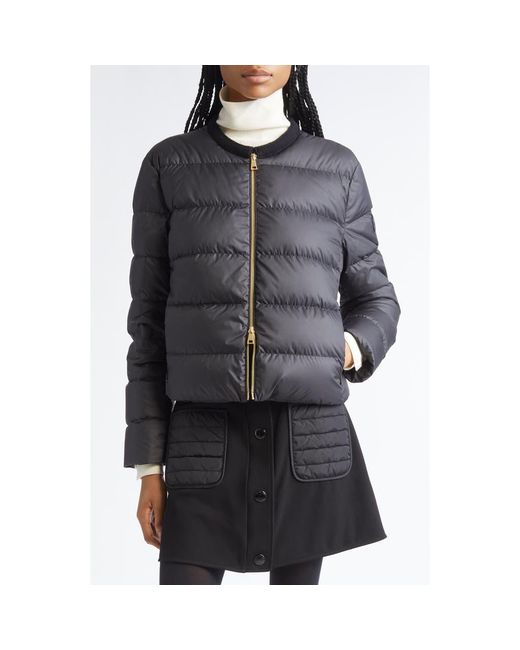 Moncler Black Mauvezin Mixed Media Down Puffer Jacket