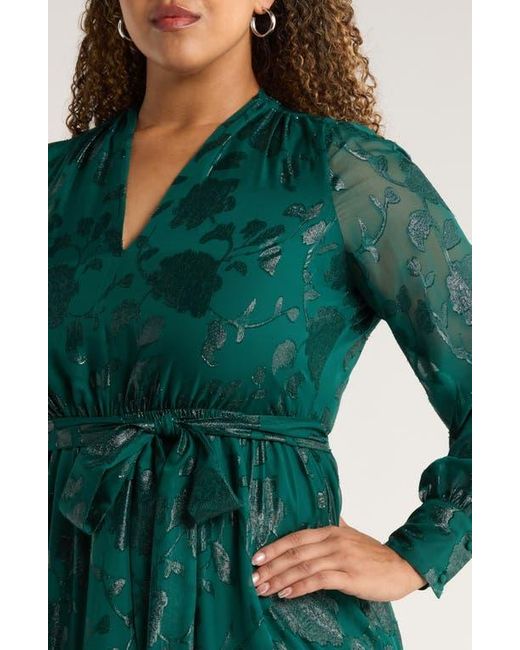 anne klein metallic dress Anne Klein Metallic MESH Maxi Dress with SASH at Amazon Women's Clothing store