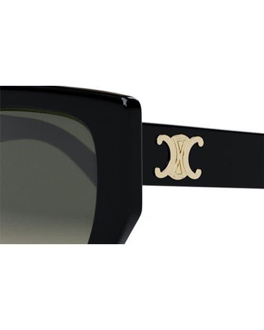 Céline Black Triomphe 55mm Gradient Butterfly Sunglasses