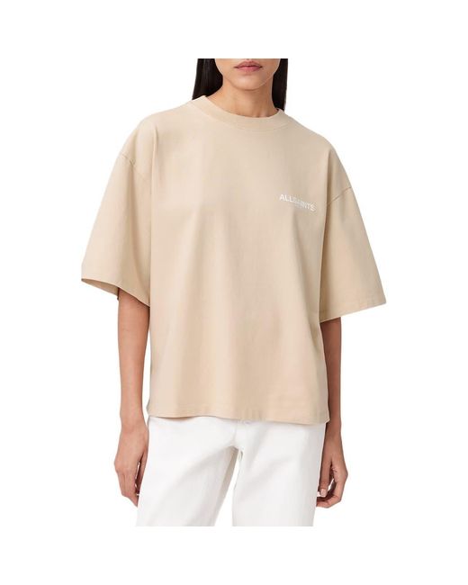 AllSaints Natural Guardian Amelie Oversize Cotton Graphic T-Shirt