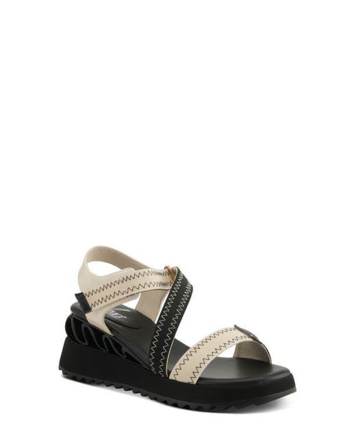 AZURA BY SPRING STEP Black Coolbeans Wedge Sandal