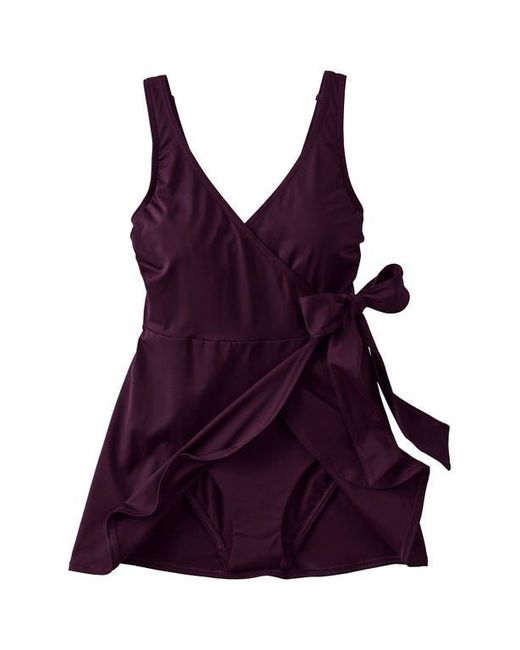 lands end side tie mini swim dress Women's Side Tie Mini Swim Dress Swimsuit