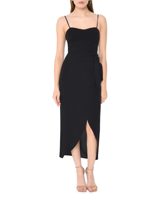 Wayf Black Kimberly Sleeveless High-low Maxi Dress