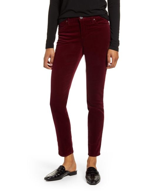 Kut From The Kloth Red Diana Stretch Corduroy Skinny Pants