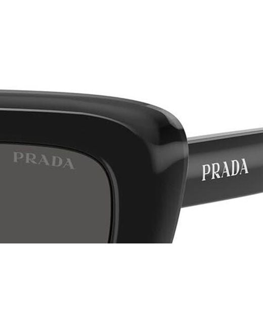 Prada Black 54Mm Rectangular Sunglasses for men