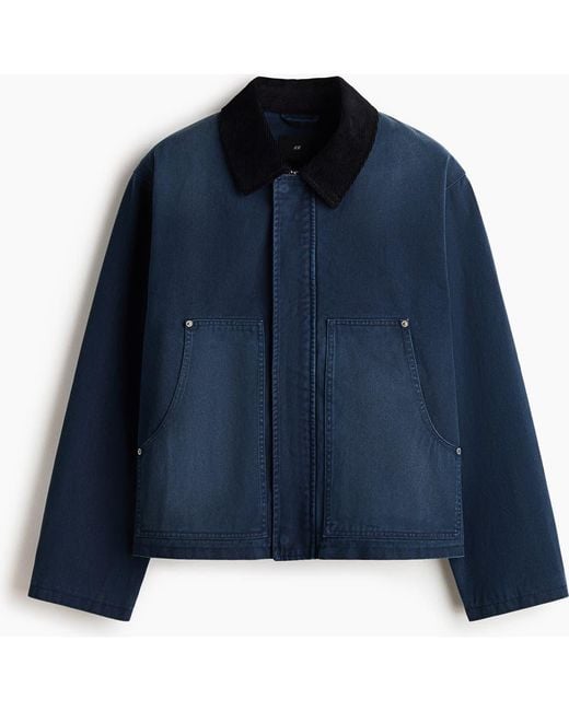 H&M Blue Short Workwear Jacket for men