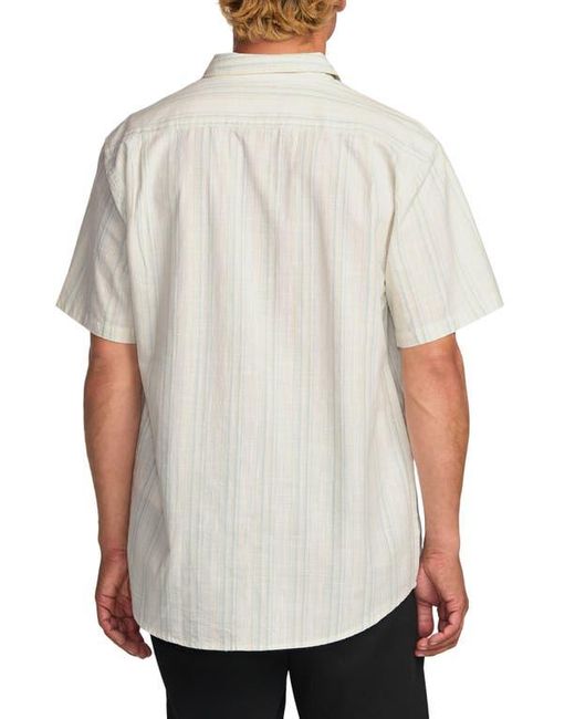 Billabong White All Day Stripe Short Sleeve Button-Up Shirt for men