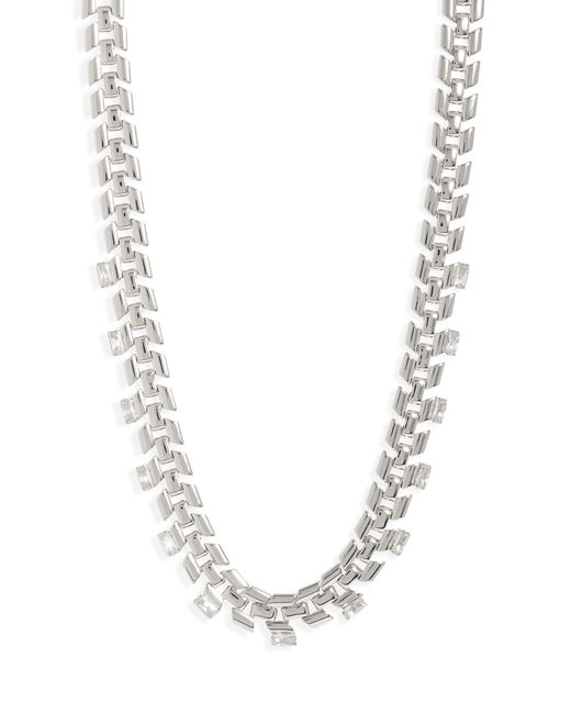 Nordstrom White Chunky Geometric Cubic Zirconia Chain Necklace