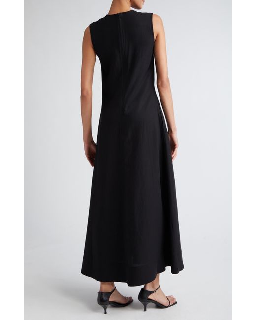 Totême  Black Fluid V-neck A-line Maxi Dress