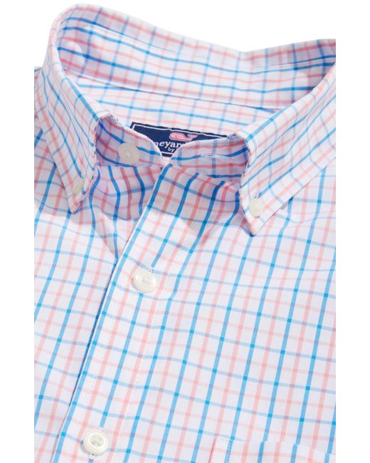 Vineyard Vines White Classic Fit Gingham Cotton Button-down Shirt for men