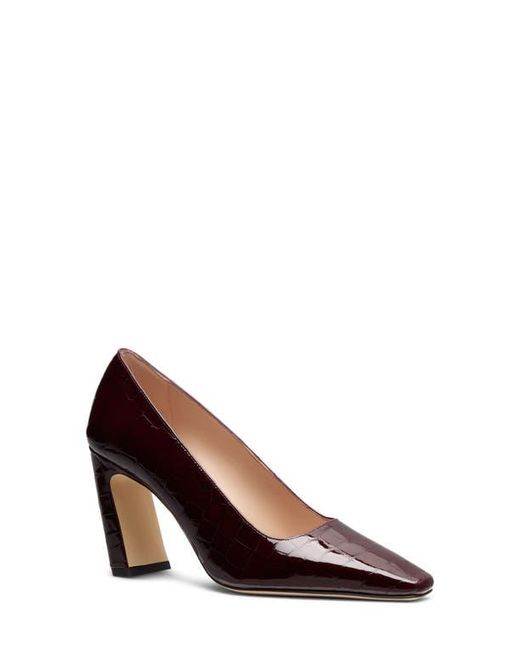 Stuart Weitzman Brown Stassi Croc Embossed Leather Pump