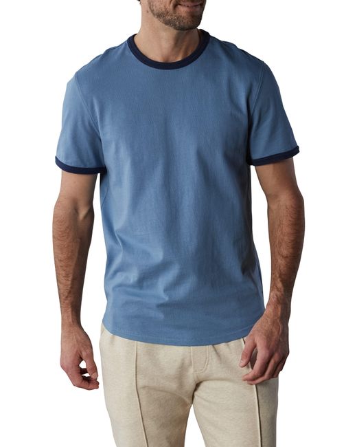 The Normal Brand Blue Lennox Cotton Ringer T-shirt for men
