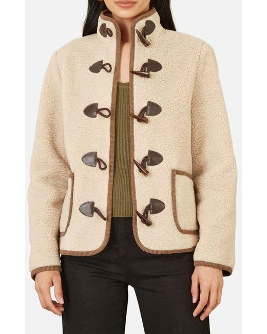Yumi' Natural Tailored Borg Toggle Jacket