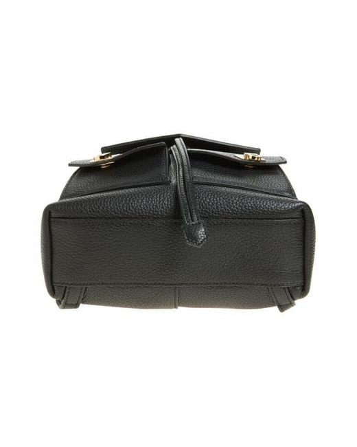 Ferragamo Black Mini Harley Leather Drawstring Backpack