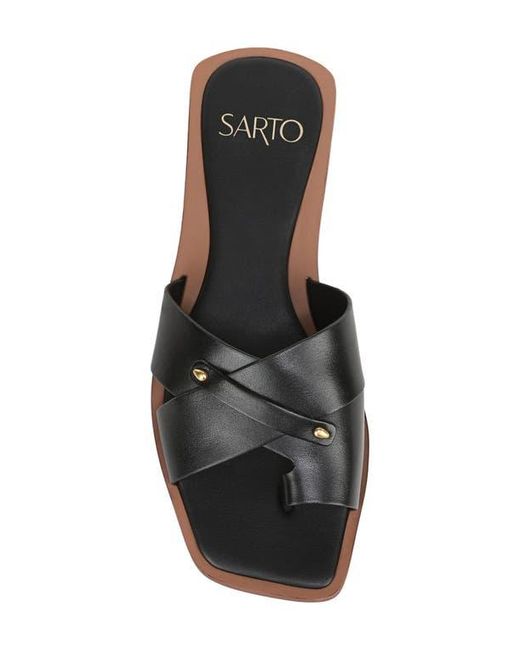Sarto Black Etta Toe Loop Sandal