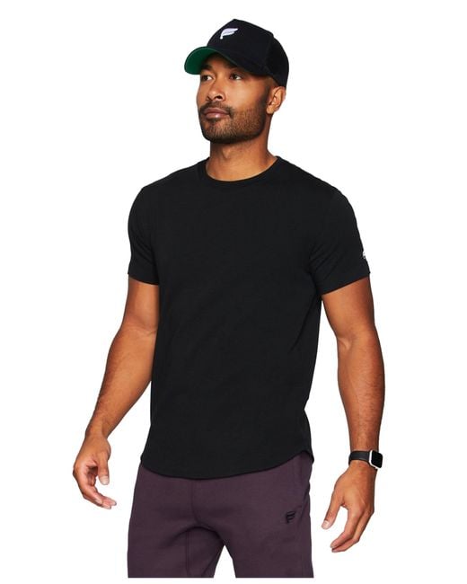 Fabletics Black The 24-7 Tee Curved Hem for men