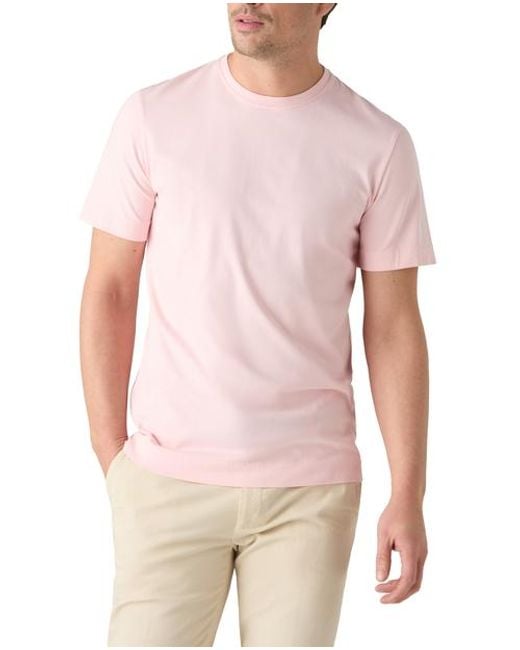 Robert Talbott Pink Stretch Jersey Dean Tee for men