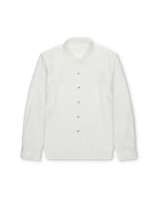 Fortela White Liam Cotton Chest Pocket Shirt for men