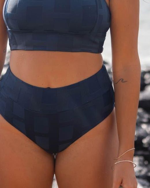 Nanis Blue Squared Mid Rise Bottom