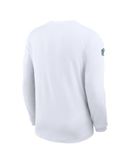 Nike White Bay Packers Sideline Coach Uv Performance Long Sleeve T-Shirt for men