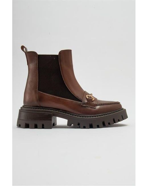 Prologue Shoes Brown Vesper Buckled Chelsea Boot