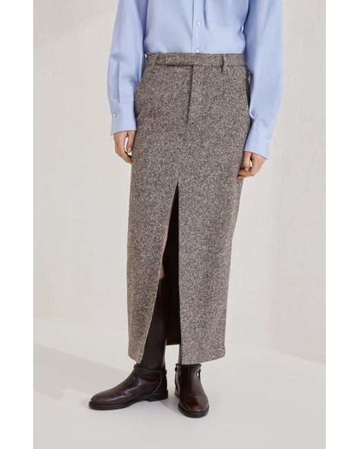Brunello Cucinelli Brown Sartorial Pencil Skirt