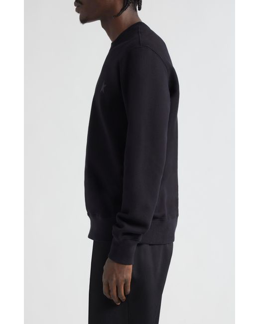 Golden Goose Deluxe Brand Black Archibald Star Cotton Crewneck Sweatshirt for men