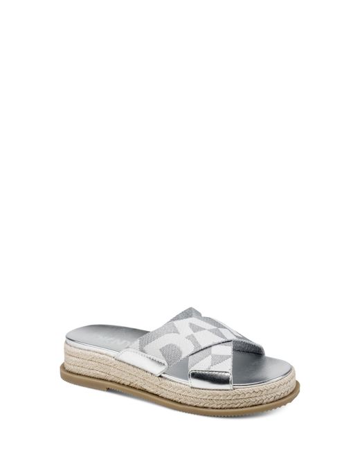 DKNY White Binna Platform Sandal