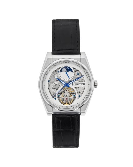 Heritor Black Daxton Skeleton Watch for men