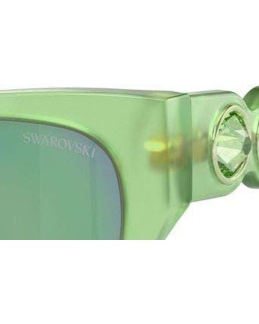 Swarovski Green 51mm Pillow Sunglasses for men