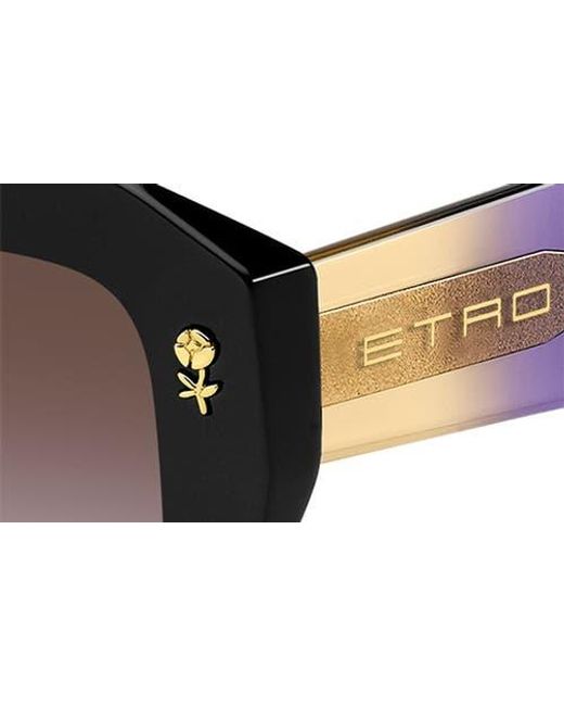 Etro Black 52Mm Gradient Rectangular Sunglasses