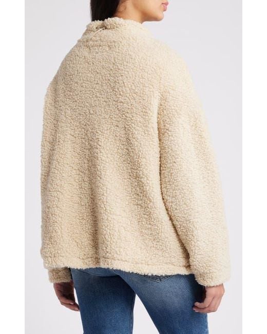 Blank NYC High Pile Fleece & Denim Trucker Jacket in Black | Lyst