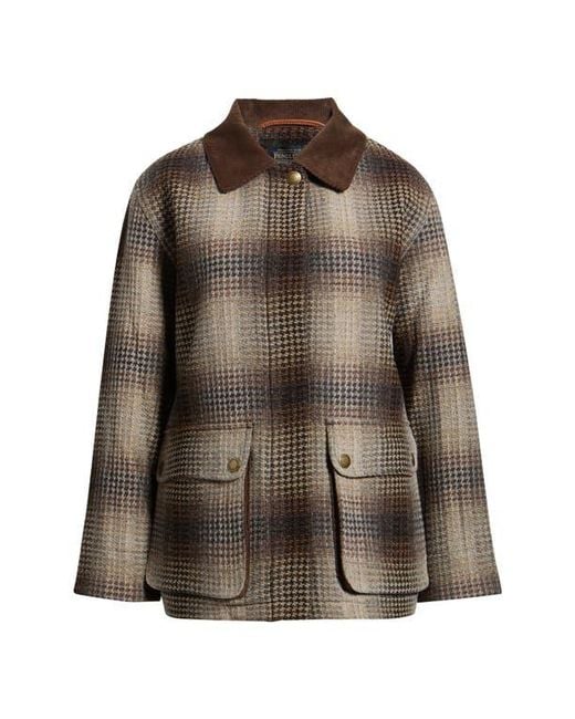 Pendleton Brown Cascades Wool Barn Coat